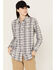 Image #1 - Ariat Women's Rebar Flannel Long Sleeve Button Down Plaid Print Work Shirt, Brown, hi-res