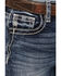Image #2 - Miss Me Girls' Medium Wash Cross Embroidered Stretch Bootcut Jeans, Dark Blue, hi-res