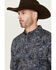 Image #2 - Cody James Men's Neverland Paisley Print Long Sleeve Button-Down Stretch Western Shirt, Light Blue, hi-res