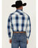 Image #4 - Wrangler Retro Men's Premium Plaid Print Long Sleeve Snap Western Shirt , Blue, hi-res