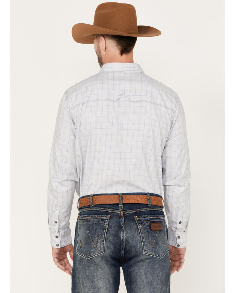 Moonshine Men's Classy Malange Print Long Sleeve Snap Western Shirt , Grey, hi-res