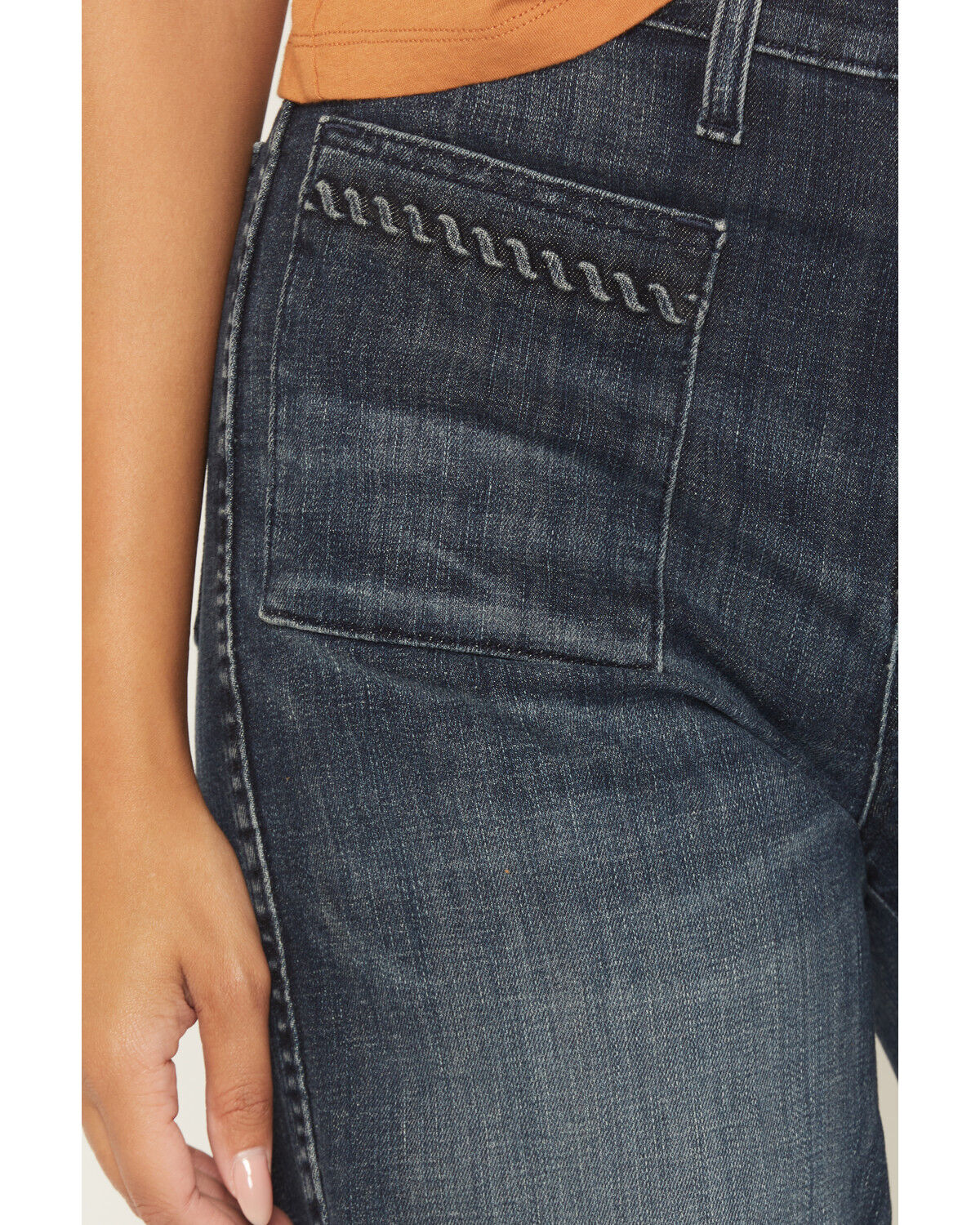 Image #2 - Ariat Women's Dark Wash Ultra High Rise Jill Wide Leg Stretch Denim Jeans, Dark Wash, hi-res