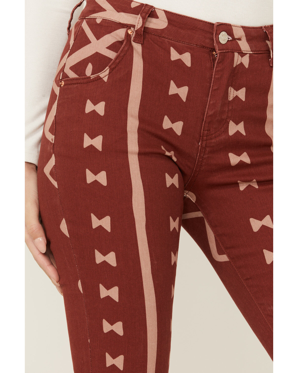 Image #2 - Ranch Dress'n Women's Mudcloth Print High Rise Super Flare Jeans, , hi-res