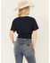 Image #4 - Cleo + Wolf Women's Sun & Moon Smocked Crop Top, Navy, hi-res