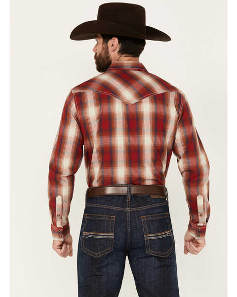 Image #4 - Cody James Men's Flare Plaid Print Long Sleeve Snap Western Shirt, Red, hi-res