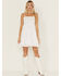 Image #1 - Angie Women's Smocked Front Mini Dress, White, hi-res