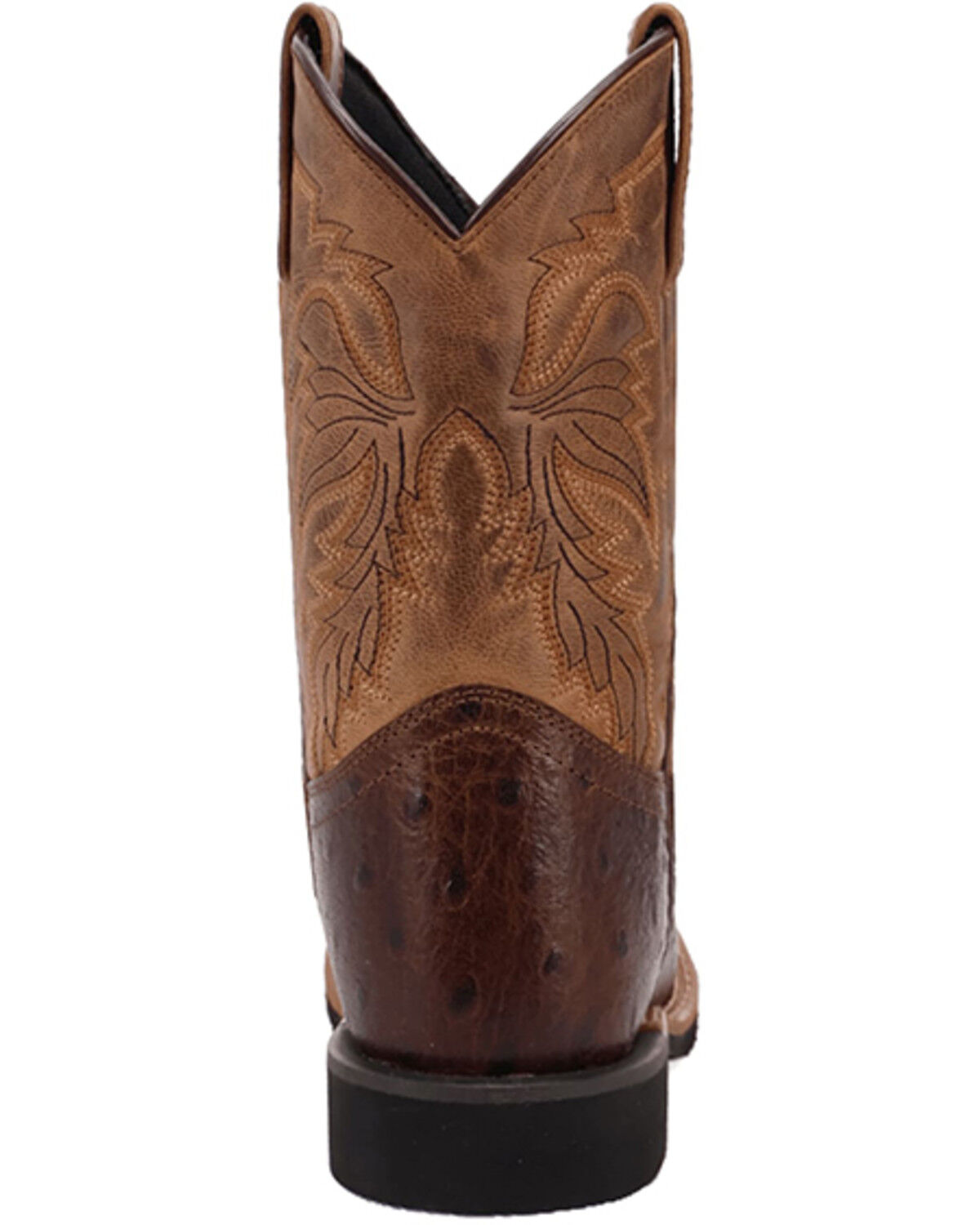 Image #5 - Dan Post Little Boys' Ostrich Print Western Boots - Broad Square Toe, Chocolate, hi-res