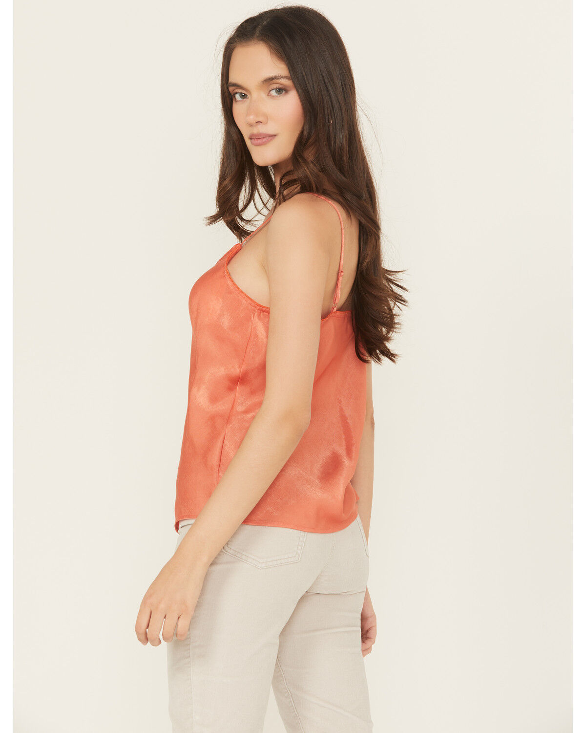 Image #2 - Originality Women's Sienna Solid Sleeveless Satin Cami, Sienna, hi-res