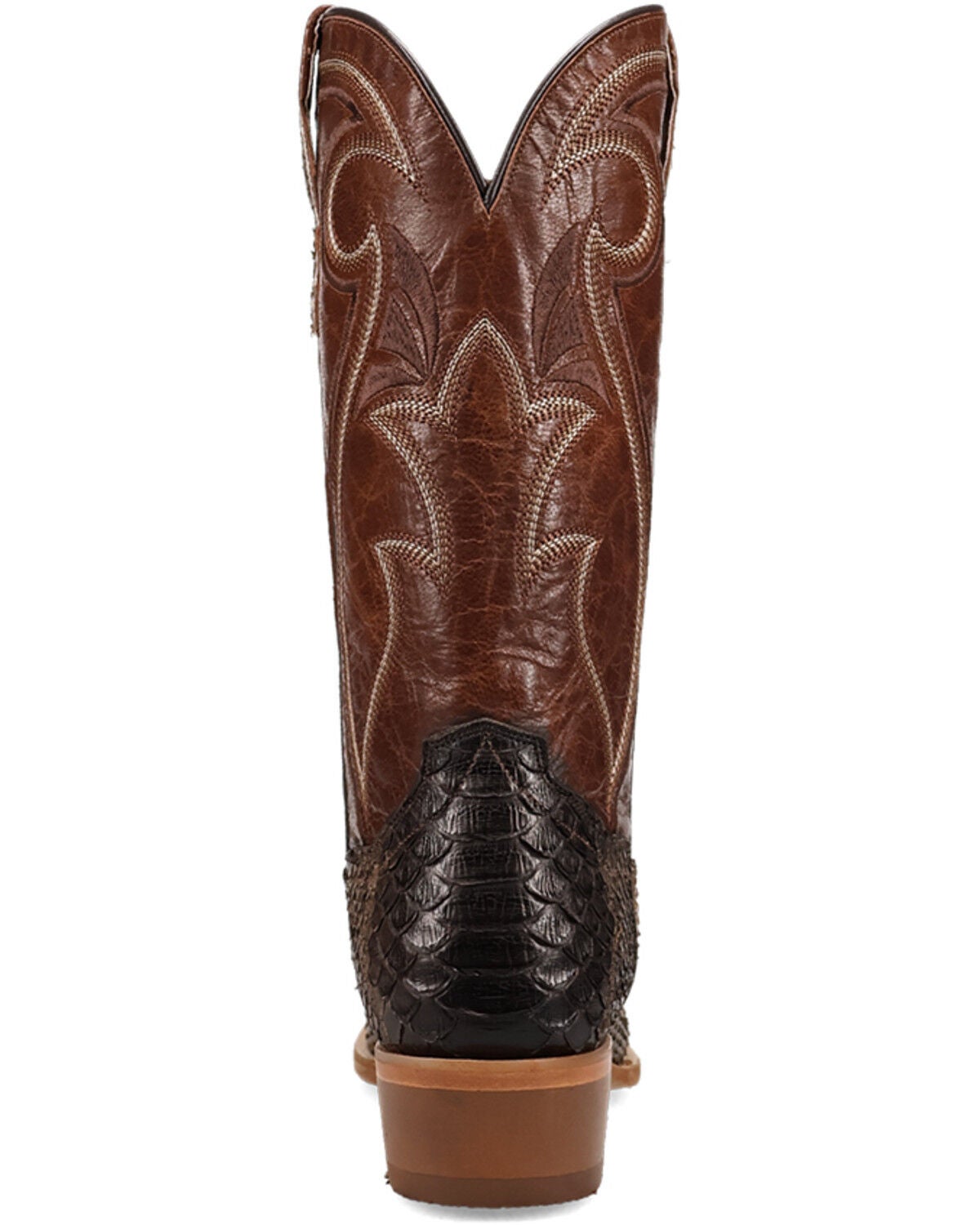 Image #5 - Dan Post Men's Bay Apache Exotic Python Western Boots - Round Toe, Brown, hi-res