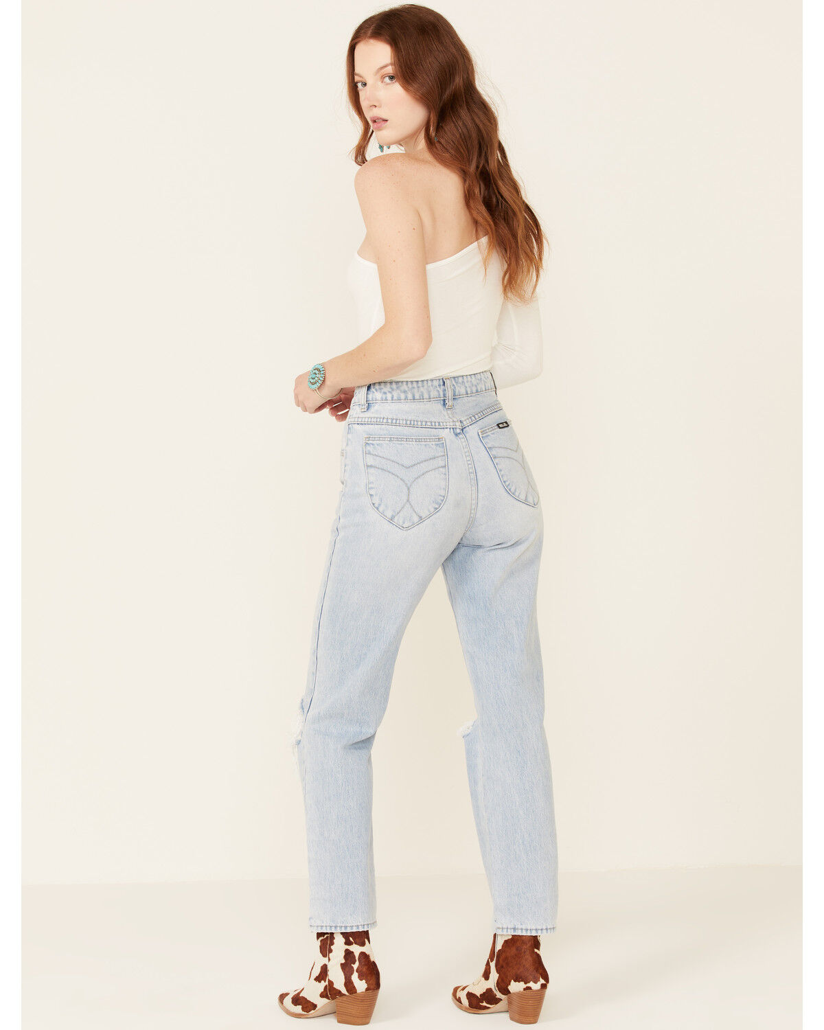 Image #2 - Rolla's Women's Sunbleach Originals Straight Leg Jeans, Blue, hi-res