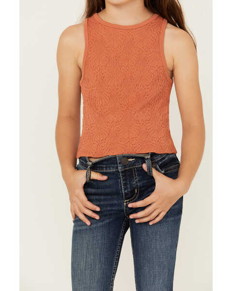Image #3 - Fornia Girls' High Neck Tank Top , Rust Copper, hi-res