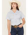 Image #1 - Ariat Women's VentTEK Solid Short Sleeve Button-Down Stretch Western Shirt, Light Blue, hi-res