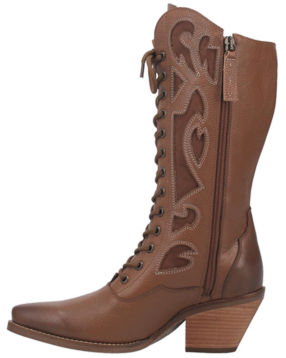 Image #3 - Dingo Women's San Miguel Lace-Up Western Boot - Snip Toe, Tan, hi-res