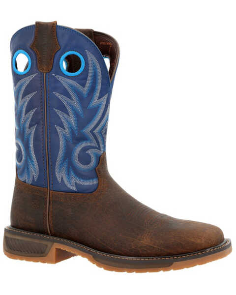 Image #1 - Durango Men's Workhorse Soft Pull On Western Work Boots - Square Toe , Distressed Brown, hi-res