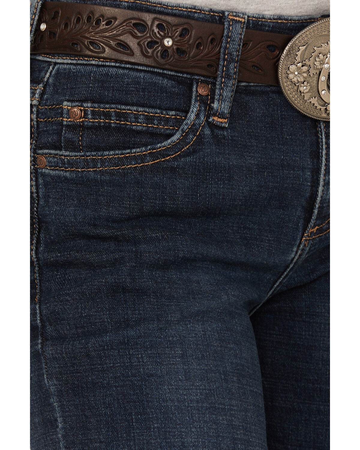 Image #4 - Wrangler Girls' Trouser Stretch Denim Jeans, Blue, hi-res