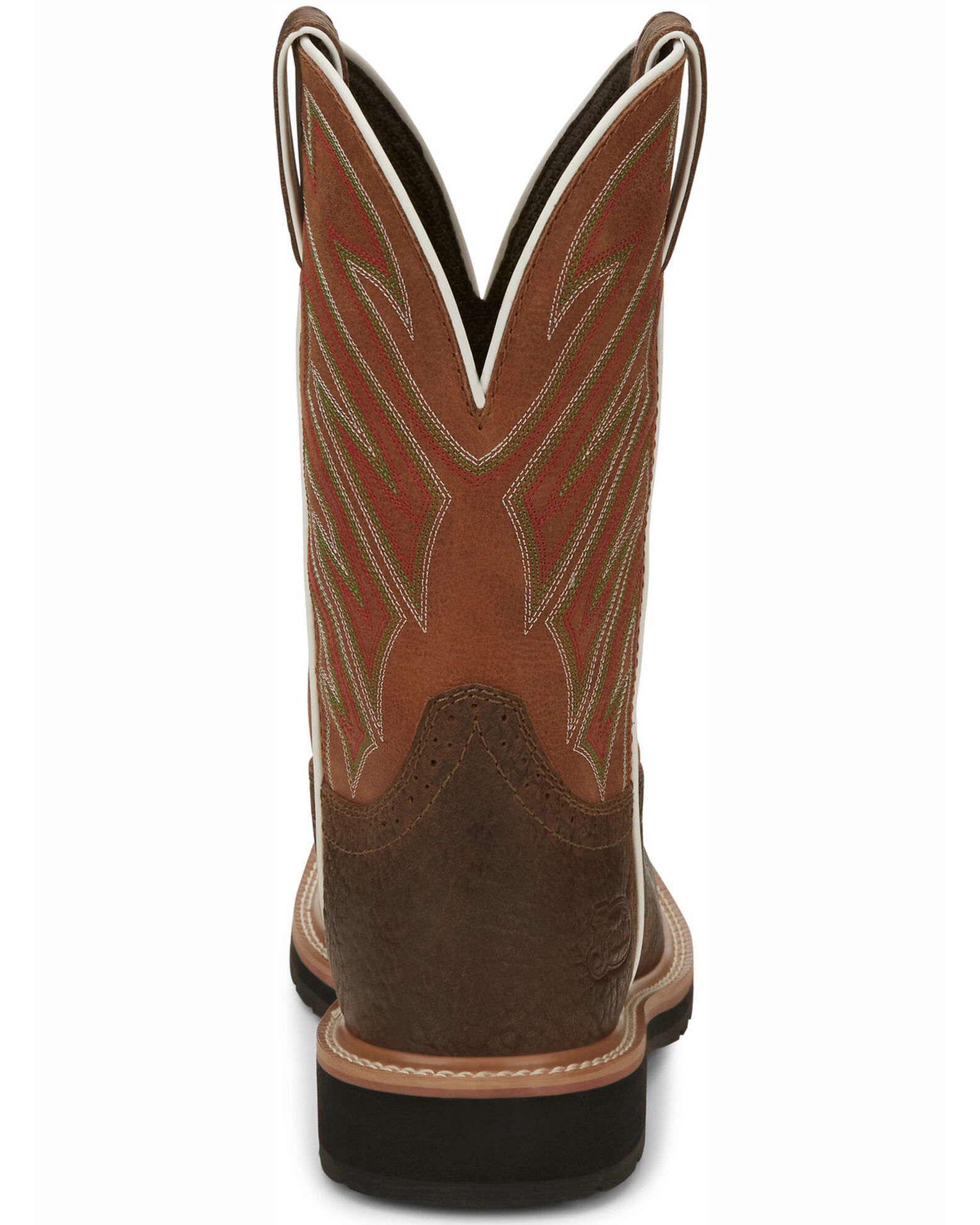 Image #4 - Justin Men's Electrician Western Work Boots - Soft Toe, Chestnut, hi-res