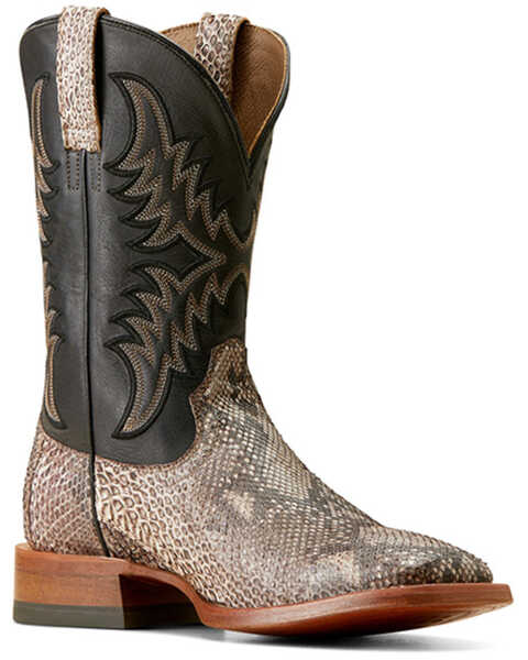 Image #1 - Ariat Men's Dry Gulch Exotic Python Western Boots - Broad Square Toe, Brown, hi-res