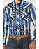 Image #3 - Rock & Roll Denim Men's Southwestern Print Long Sleeve Snap Stretch Western Shirt, Blue, hi-res