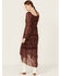 Image #4 - Wild Moss Women's Floral Print Long Sleeve Mini Dress, Burgundy, hi-res