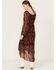 Image #4 - Wild Moss Women's Floral Print Long Sleeve Dress, Burgundy, hi-res