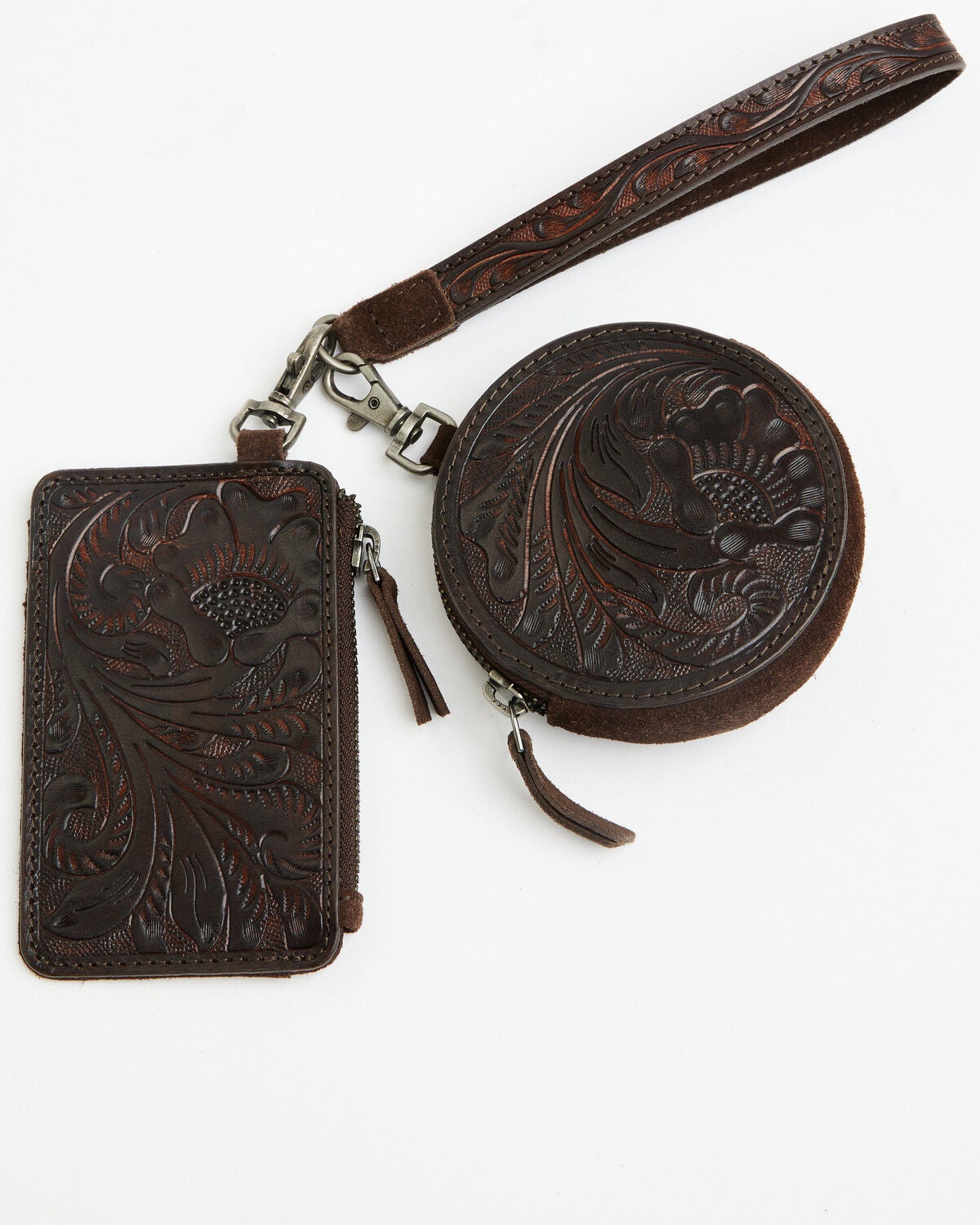 Image #1 - Shyanne Women's Baker Tooled Wallet Set - 3 Piece, Brown, hi-res