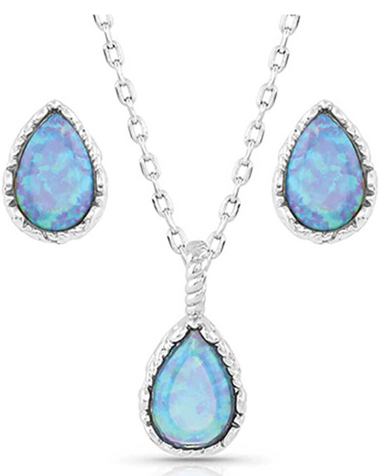 Montana Silversmiths Women's Captivating Teardrop Jewelry Set, Turquoise, hi-res