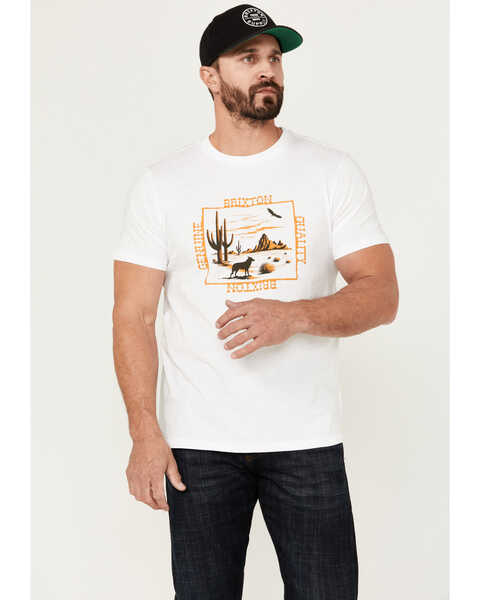 Image #1 - Brixton Men's Prescott Desert Short Sleeve Graphic T-Shirt , Charcoal, hi-res