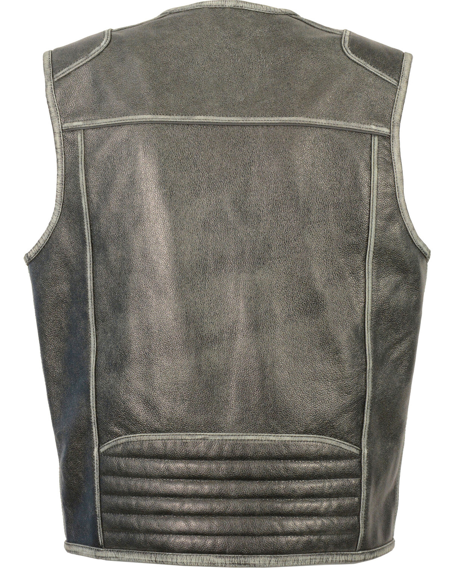 Product Name: Milwaukee Leather Men's Vintage Distressed Zipper Front Vest  - Big - 5X