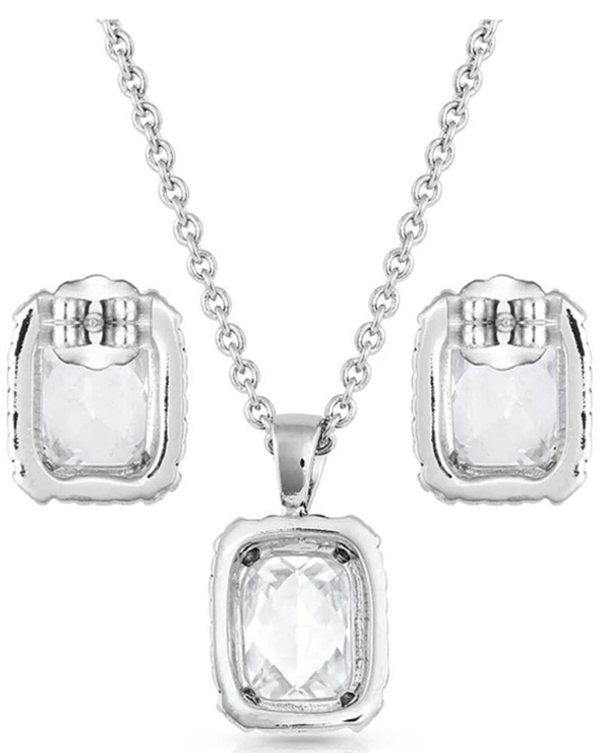 Image #2 - Montana Silversmiths Women's Star Light's Bliss Crystal Jewelry Set - 2 Piece, Silver, hi-res