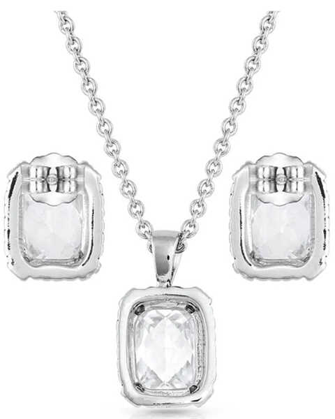 Image #2 - Montana Silversmiths Women's Star Light's Bliss Crystal Earring & Necklace Set - 2-Piece, Silver, hi-res