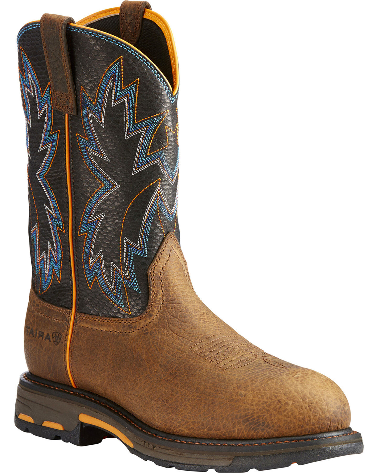 Ariat Men s Brown WorkHog Raptor Snake Print Boots Round Toe Sheplers