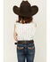 Image #4 - Ely Walker Girls' Horseshoe Wallpaper Sleeveless Snap Western Shirt, White, hi-res