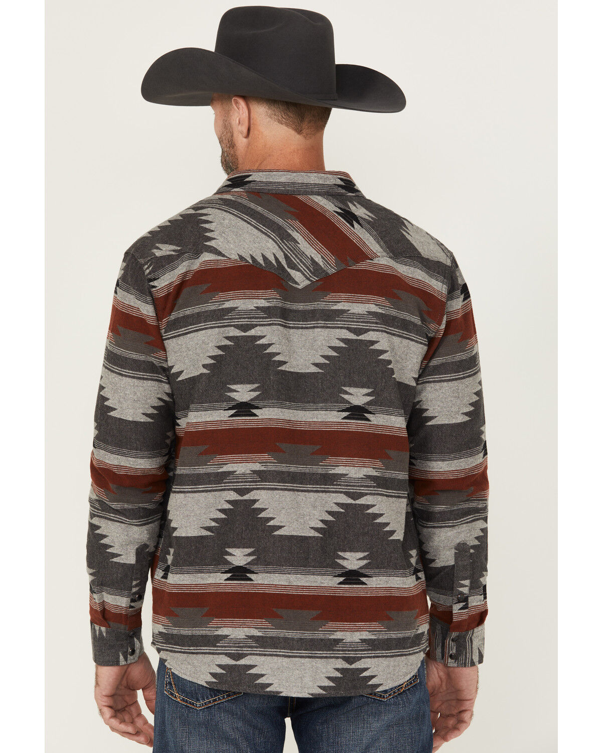 Image #4 - Cody James Men's Atoka Southwestern Print Long Sleeve Snap Western Shirt, Grey, hi-res