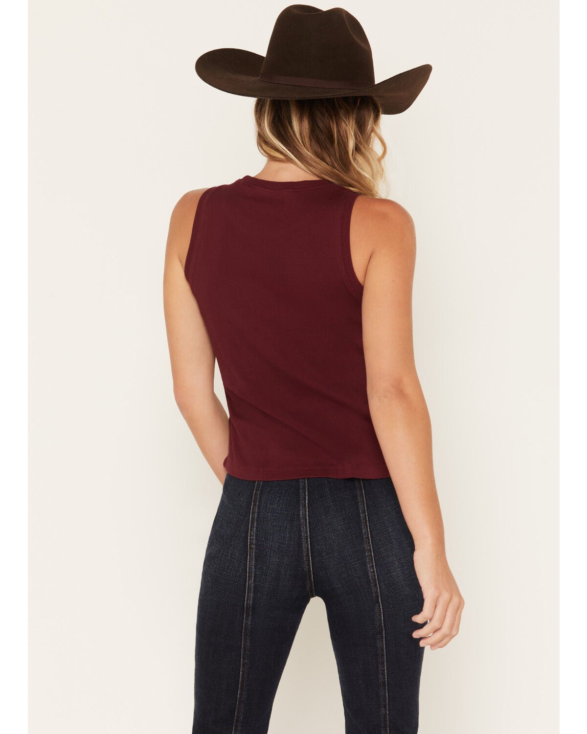 Image #4 - Shyanne Women's Conversational Horse Print Graphic Tank, Maroon, hi-res