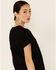 Cut & Paste Women's Not All Those Who Wander Are Lost Graphic Short Sleeve Tee , Black, hi-res
