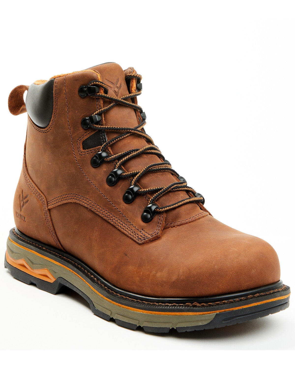 Hawx Men's 6" Enduro Lace-Up Work Boots - Soft Toe, Dark Brown, hi-res
