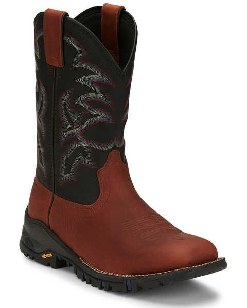 Tony Lama Men's Roustabout Brick Western Work Boots - Soft Toe, Cognac, hi-res