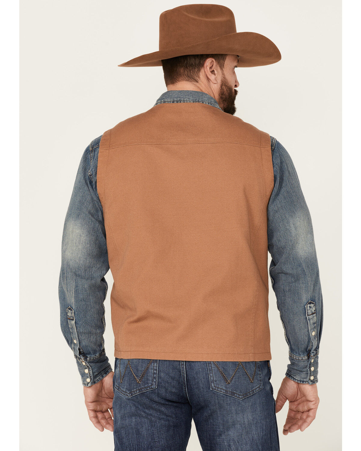 Image #4 - Blue Ranchwear Men's Solid Button-Down Duck Canvas Vest, Rust Copper, hi-res