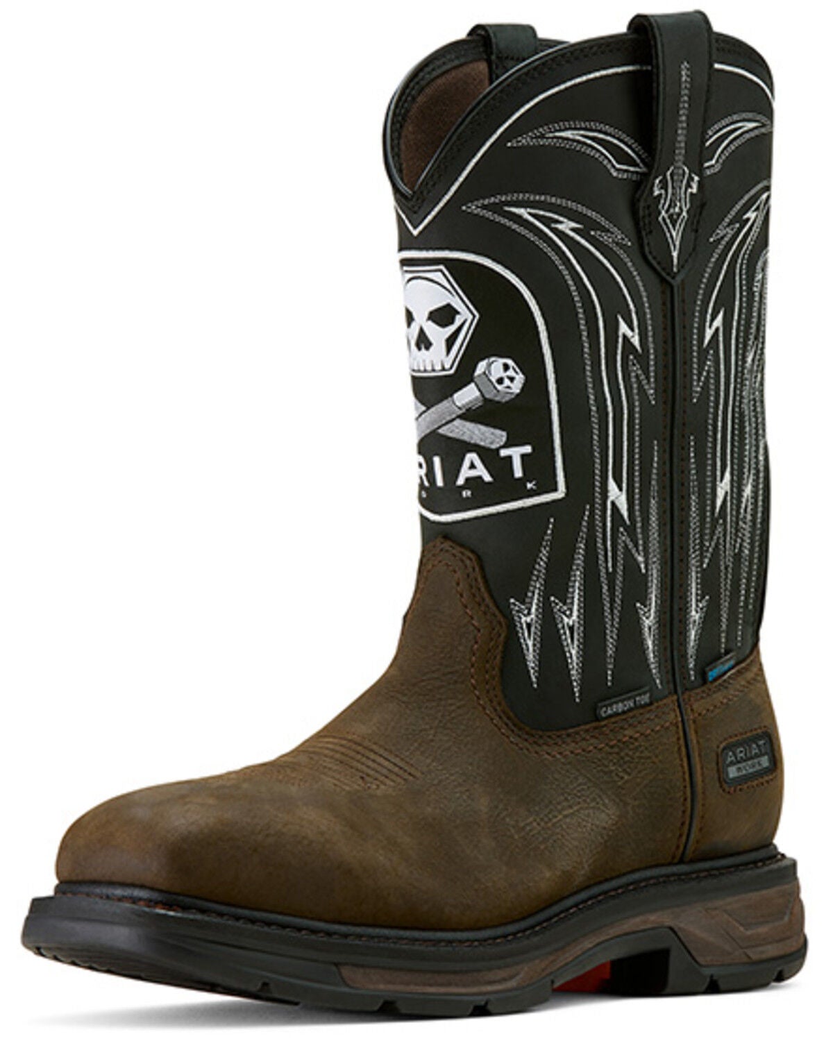 Image #2 - Ariat Men's WorkHog&reg; XT Bolt Skull Waterproof Work Boots - Carbon Toe, Brown, hi-res