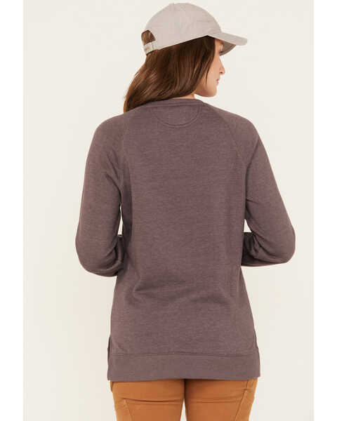 Carhartt Women's Force® Relaxed Fit Lightweight Sweatshirt , Wine, hi-res