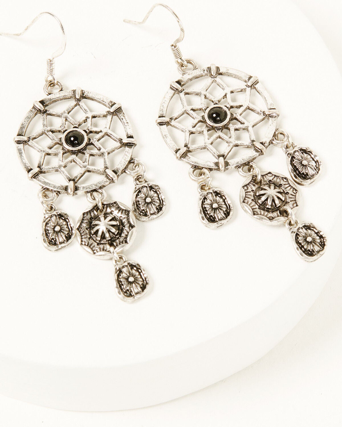 Image #1 - Shyanne Women's Moonrise Canyon Dreamcatcher Earrings, Silver, hi-res
