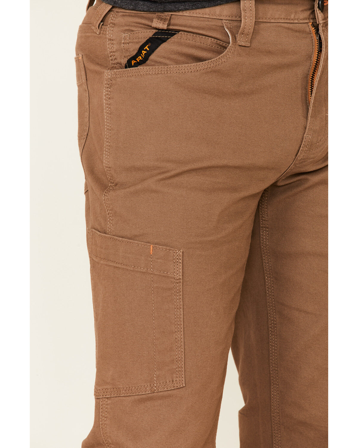 Image #3 - Ariat Men's Field Khaki Rebar M7 Durastretch Made Tough Double Front Straight Leg Work Pants, Beige/khaki, hi-res