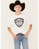 Image #1 - Ariat Boys' Southwestern Logo Short Sleeve Graphic T-Shirt, White, hi-res