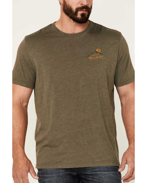 Flag & Anthem Men's Burnout Oilve Colorado Rockies Graphic Short Sleeve T-Shirt , Olive, hi-res