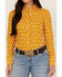 Image #3 - Stetson Women's Southwestern Embroidered Western Pearl Snap Shirt, Yellow, hi-res