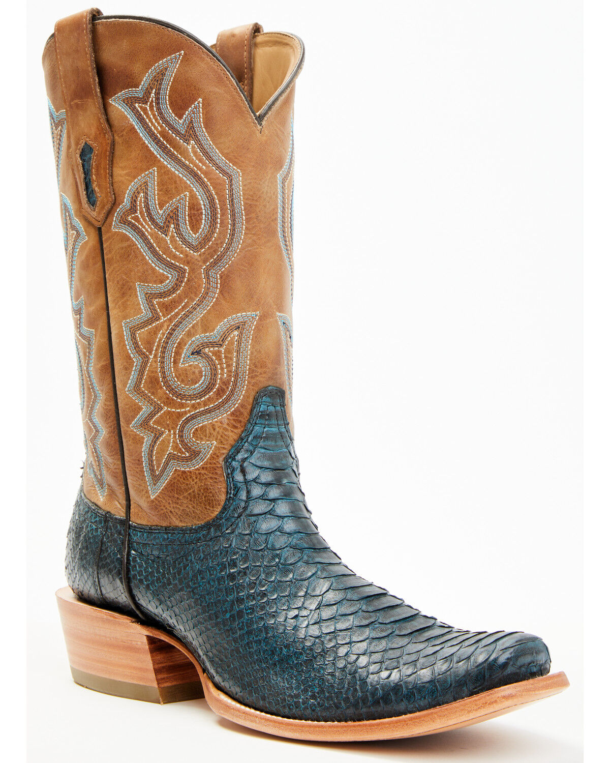 Image #1 - Corral Men's Exotic Python Western Boots - Square Toe, Navy, hi-res