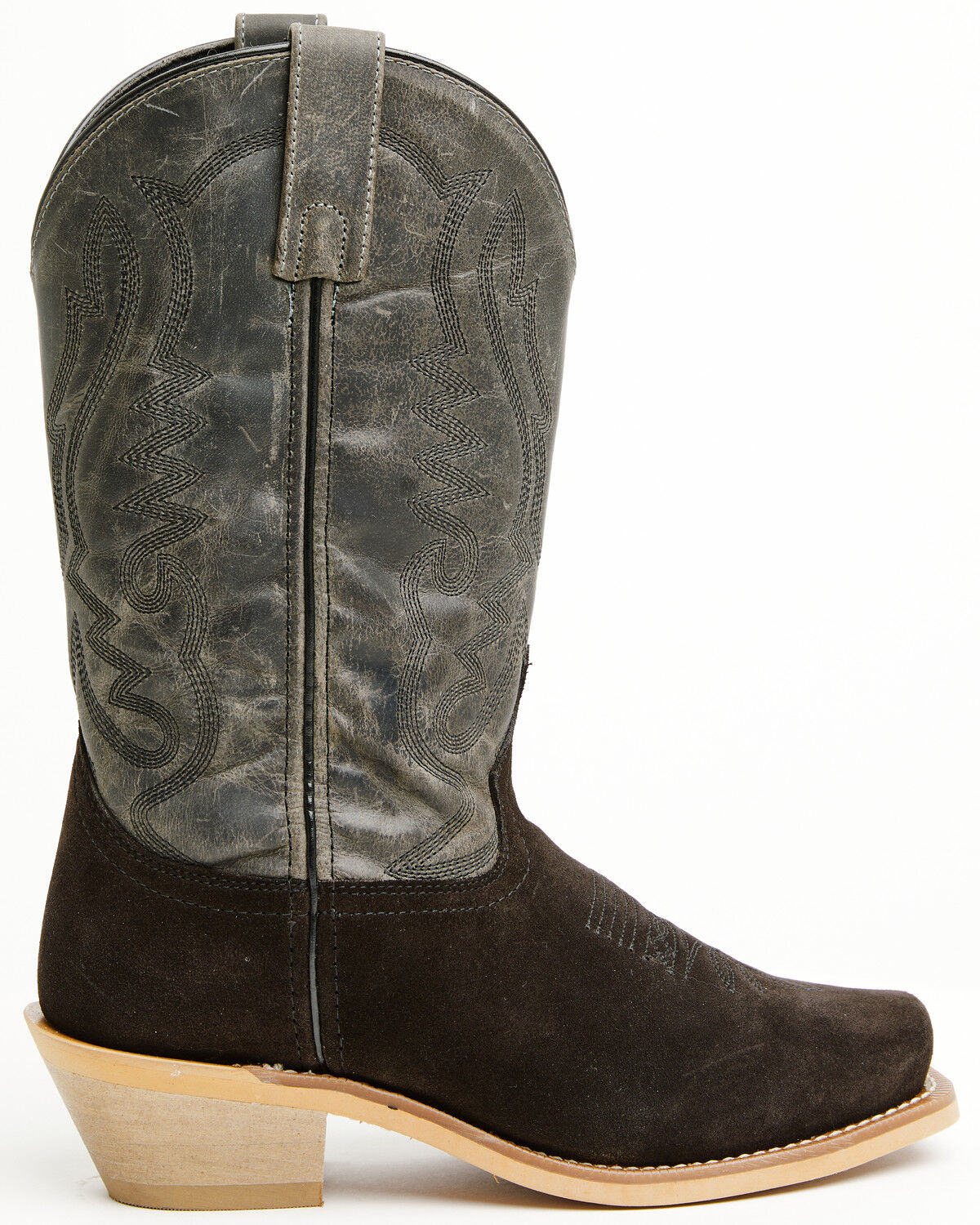 Image #2 - Smoky Mountain Men's Santa Fe Performance Western Boots - Square Toe, Black, hi-res
