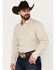 Image #2 - Wrangler Men's Geo Print Long Sleeve Button-Down Western Shirt, Tan, hi-res