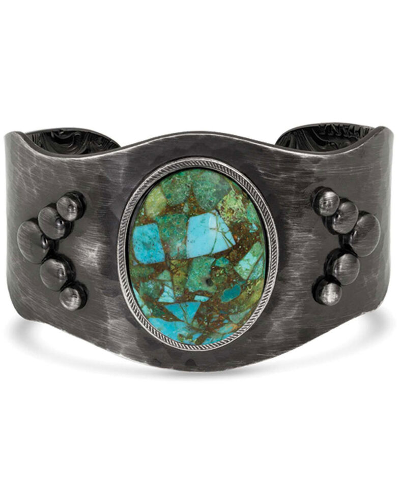Montana Silversmiths Women's Shadows On The Water Turquoise Cuff Bracelet, Silver, hi-res