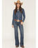 Image #1 - Ariat Women's Lelani Medium Wash Perfect Rise Trouser Stretch Denim Jeans, Medium Wash, hi-res